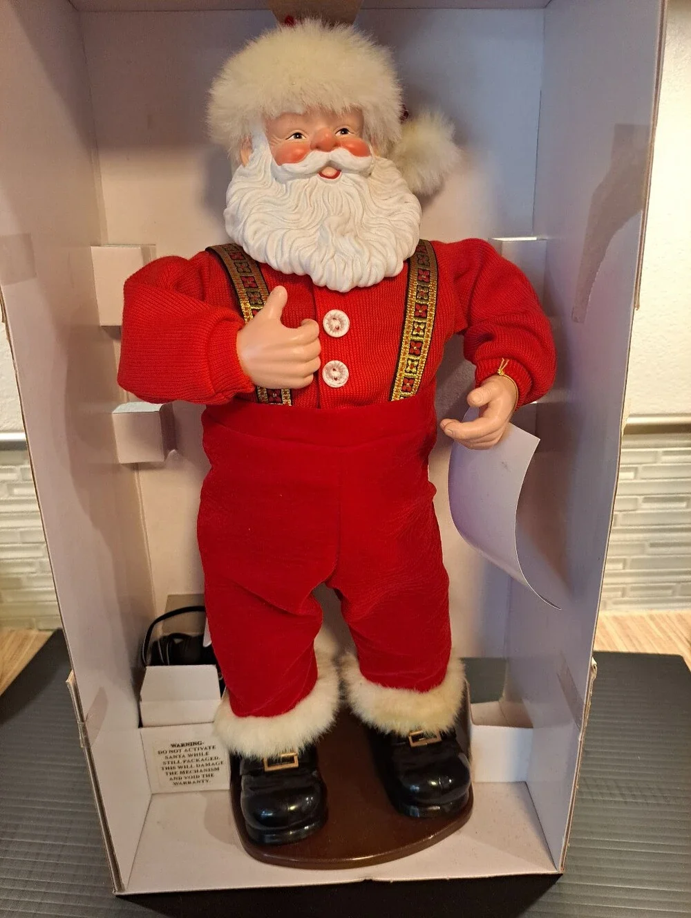 Vtg Jingle Bell Rock Santa Claus Animated Dancing Musical Toy WORKING 1998